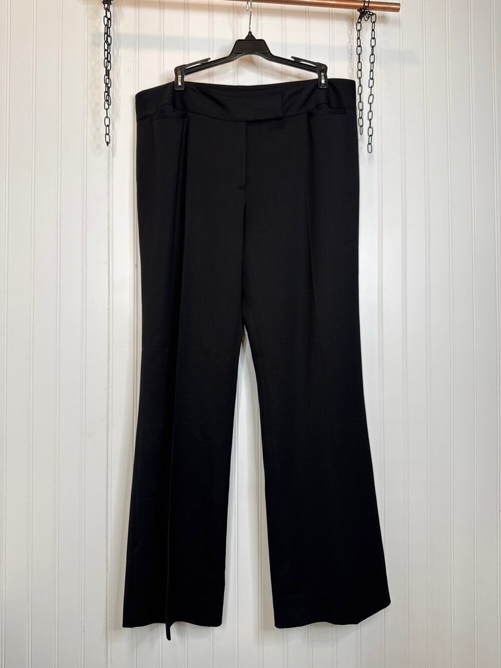 Lafayette 148 Womens Black Wool Blend Bootcut High Waisted Office Pants Size 12